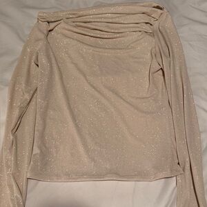 Sparkling Beige Long Sleeve Top